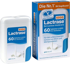 LACTRASE PRO NATURA Laktase Tabletten 6000 FCC 60 Stück – Bild 1 von 2