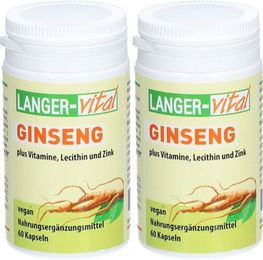 LANGER-vital Ginseng Plus Vitamine Lecithin und Zink Kapseln vegan 120 Stück – Bild 1 von 1