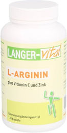 Langer vital L-Arginin mit Vitamin C und Zink Kapseln 120 Stück – Bild 1 von 1