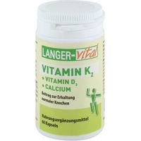 Produktbild von Langer vital Vitamin K2 + D3 + Calcium Kapseln 60 Stück
