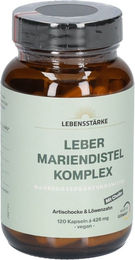 LEBENSSTÄRKE Leber Mariendistel Komplex hochdosiert mit Artischocke, Löwenzahn, Mariendistel (80% Silymarin) und Cholin, vegan, 120 Kapseln – Bild 1 von 6