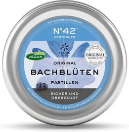 Lemon Pharma Bachblüten Pastillen N°42 Vertrauen Bio und vegan Lutschtabletten Blaubeer-Geschmack 50 g – Bild 1 von 2