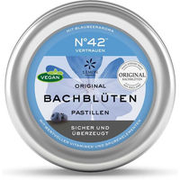 Produktbild von Lemon Pharma Bachblüten Pastillen N°42 Vertrauen Bio und vegan Lutschtabletten Blaubeer-Geschmack 50 g