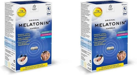 Lemon Pharma Melatonin+ Kapseln Vegan Laktosefrei und Glutenfrei 60 Stück – Bild 1 von 1