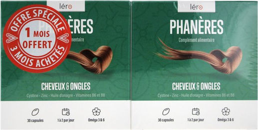Léro Phanères Haare und Nägel Kapseln mit Zink, Biotin und Selen 120 Stück – Bild 1 von 1