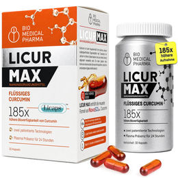 Licur Max Kurkuma Kapseln mit NovaSOL Mizellen Vegan Bio Medical Pharma 30 Kapseln – Bild 1 von 2