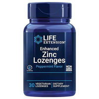 Produktbild von Life Extension Enhanced Zinc Lutschtabletten mit Pfefferminz-Geschmack, 30 vegane Lutschtabletten, glutenfrei und vegetarisch
