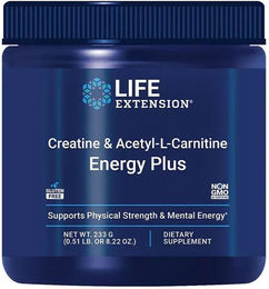 Life Extension Kreatin & Acetyl-L-Carnitin Energy Plus Pulver ohne Zusatzstoffe 233 g – Bild 1 von 1