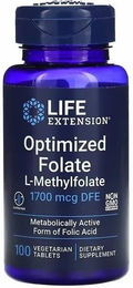 Life Extension Optimiertes Folat 1700 µg DFE Folsäure Tabletten vegetarisch 100 Stück – Bild 1 von 1
