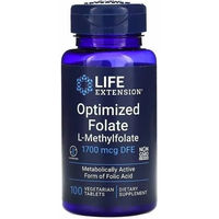 Produktbild von Life Extension Optimiertes Folat 1700 µg DFE Folsäure Tabletten vegetarisch 100 Stück