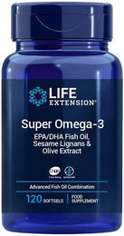 Life Extension Super Omega-3 EPA/DHA mit Sesam-Lignanen und Olivenextrakt Weichkapseln 120 Stück – Bild 1 von 1