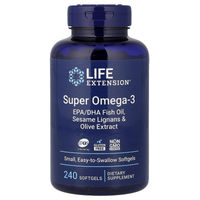 Produktbild von Life Extension Super Omega-3 mit Sesamlignan und Olivenextrakt vegetarische Kapseln 240 Stück