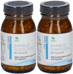 LIFE LIGHT® Bambussprossen Kieselerde Kapseln mit 210 mg Silizium vegan und ohne Zusatzstoffe 120 Kapseln – Bild 1 von 1