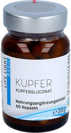 Life Light Kupfer 2 mg aus Kupfergluconat Kapseln 60 Stück ohne Zusatzstoffe – Bild 1 von 3