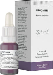 LipoVibes Astaxanthin Tropfen vegan zuckerfrei glutenfrei laktosefrei 30 ml – Bild 1 von 4