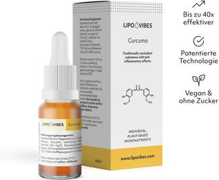 LipoVibes Curcuma Tropfen vegan zuckerfrei glutenfrei laktosefrei – Bild 1 von 1