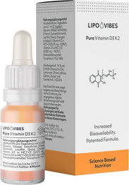 LipoVibes Vitamin D3 K2 Tropfen vegan zuckerfrei glutenfrei laktosefrei – Bild 1 von 1