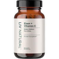 Produktbild von LIV Eisen und Vitamin C Kapseln für Frauen vegan laktosefrei ohne Zusatzstoffe