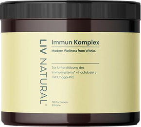 LIV Immun Komplex Chaga & Zitrone Pulver mit Chaga Pilz Extrakt, Vitamin C, Zink und Selen, vegan und zuckerfrei – Bild 1 von 7