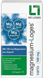 Loges Magnesium Vario 100 mg Kapseln ohne Gelatine 120 Stück – Bild 1 von 2