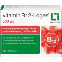 Produktbild von Loges Vitamin B12 500 µg Kapseln 180 Stück vegan vegetarisch laktosefrei