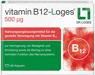 Loges Vitamin B12 500 µg Kapseln vegan vegetarisch laktosefrei 60 Stück – Bild 1 von 2