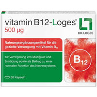 Produktbild von Loges Vitamin B12 500 µg Kapseln vegan vegetarisch laktosefrei 60 Stück