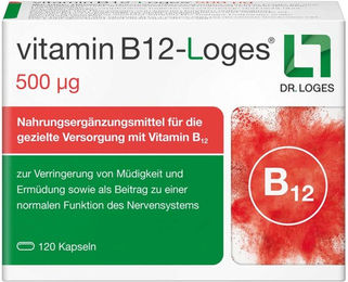 Loges Vitamin B12 Kapseln 500 µg vegan vegetarisch laktosefrei 120 Stück – Bild 1 von 2