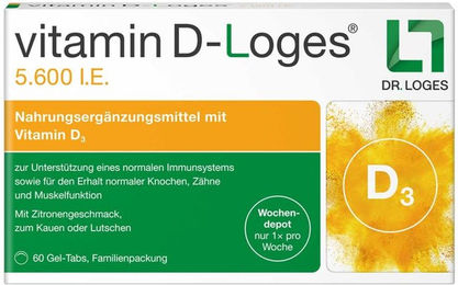 Loges Vitamin D 5600 I.E. Lutschtabletten 60 Stück für Kinder und Erwachsene – Bild 1 von 3