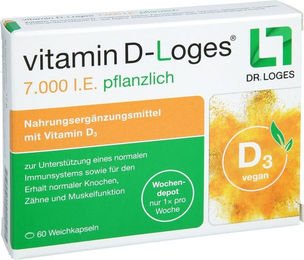 Loges Vitamin D Kapseln 7.000 IE vegan 60 Stück – Bild 1 von 1