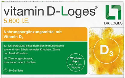 Loges Vitamin D Lutschtabletten 5600 I.E. 30 Stück für Kinder und Erwachsene – Bild 1 von 3
