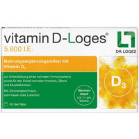 Produktbild von Loges Vitamin D Lutschtabletten 5600 I.E. 30 Stück für Kinder und Erwachsene