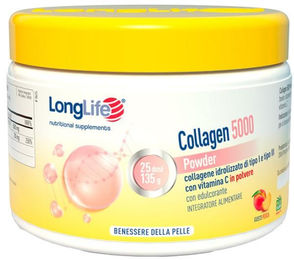 LONGLIFE Kollagenpulver 5000 mit Typ I und Typ III aus Fisch, glutenfrei, 130 g – Bild 1 von 1