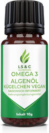LS & C Nutrition Omega 3 Algenöl Kapseln vegan ohne Zusatzstoffe – Bild 1 von 4