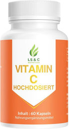 LS & C Nutrition Vitamin C Ascorbinsäure 720 mg Kapseln ohne Zusatzstoffe 60 Stück – Bild 1 von 2
