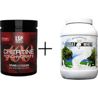 Produktbild von LSP Creatine Monohydrat und GOAT WHEY Eiweiß Set vegetarisch Neutral Pulver 2300g