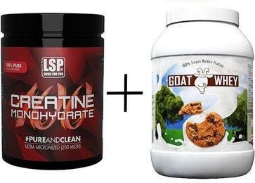 LSP Creatine Monohydrat und GOAT WHEY Set mit Cookies & Cream Geschmack, Pulver, vegetarisch – Bild 1 von 2