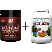 Produktbild von LSP Creatine Monohydrat und GOAT WHEY Set mit Cookies & Cream Geschmack, Pulver, vegetarisch