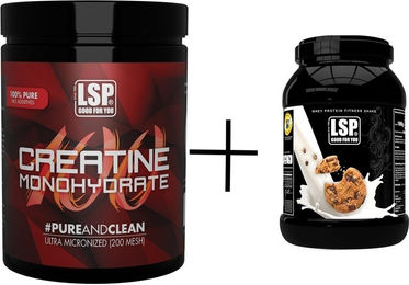 LSP Creatine Monohydrat und Premium Whey Protein Set Cookies & Cream vegetarisch Pulver 2300 g – Bild 1 von 2