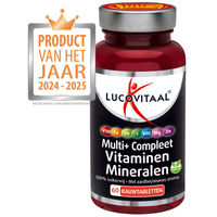 Produktbild von Lucovitaal Multi+ Vitamine und Mineralien Lutschtabletten zuckerfrei für Erwachsene und Kinder