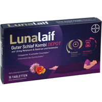 Produktbild von Lunalaif Guter Schlaf Kombi Depot Tabletten mit 1,9 mg Melatonin 15 Stück