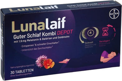 Lunalaif Guter Schlaf Kombi Depot Tabletten mit 1,9 mg Melatonin 30 Stück – Bild 1 von 3