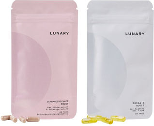 LUNARY Schwangerschaft Boost Kapseln mit Folsäure, Omega-3, Eisen, Vitamin D und Cholin, vegan und laktosefrei, 60 Kapseln – Bild 1 von 1