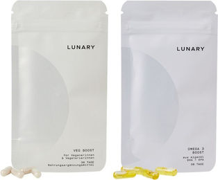 LUNARY Veg Boost Kapseln mit Vitamin B12, Omega-3 und Eisen vegan und vegetarisch laktosefrei – Bild 1 von 1