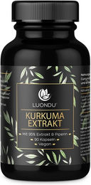 Luondu Kurkuma Extrakt Hochdosiert - 90 Kapseln - Bio, Vegan und Ohne Zusatzstoffe – Bild 1 von 3