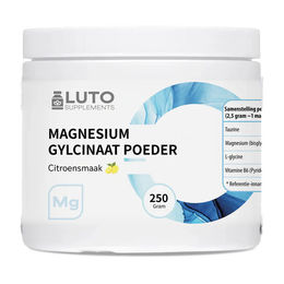 Luto Supplements Magnesiumglycinat Pulver mit Vitamin B6 und Taurin Zitronengeschmack vegan 250 g – Bild 1 von 1