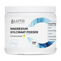 Produktbild von Luto Supplements Magnesiumglycinat Pulver mit Vitamin B6 und Taurin Zitronengeschmack vegan 250 g