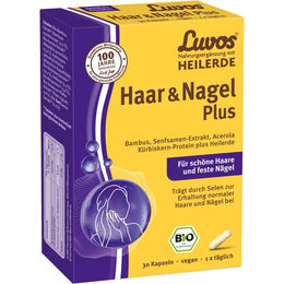 Luvos Heilerde Bio Haar & Nagel Plus Kapseln mit Kieselerde und Kräuter-Komplex 30 Stück – Bild 1 von 3