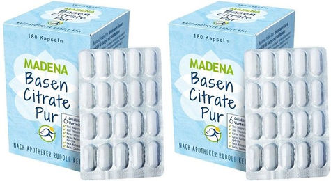 Madena Basen Citrate Pur Mineralstoff-Komplex Kapseln zuckerfrei und kohlenhydratfrei 180 Stück – Bild 1 von 1