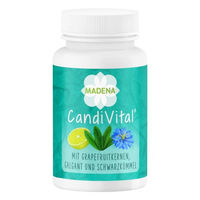 Produktbild von Madena CandiVital Phyto-Komplex Kapseln mit Caprylsäure, Oregano, Grapefruitkernen und Schwarzkümmel vegan laktosefrei glutenfrei